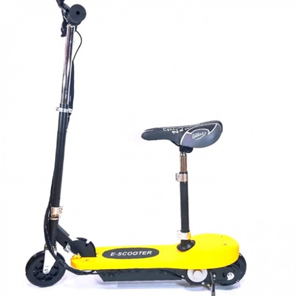 Электросамокат E-Scooter 120w Желтый (с сиденьем) 