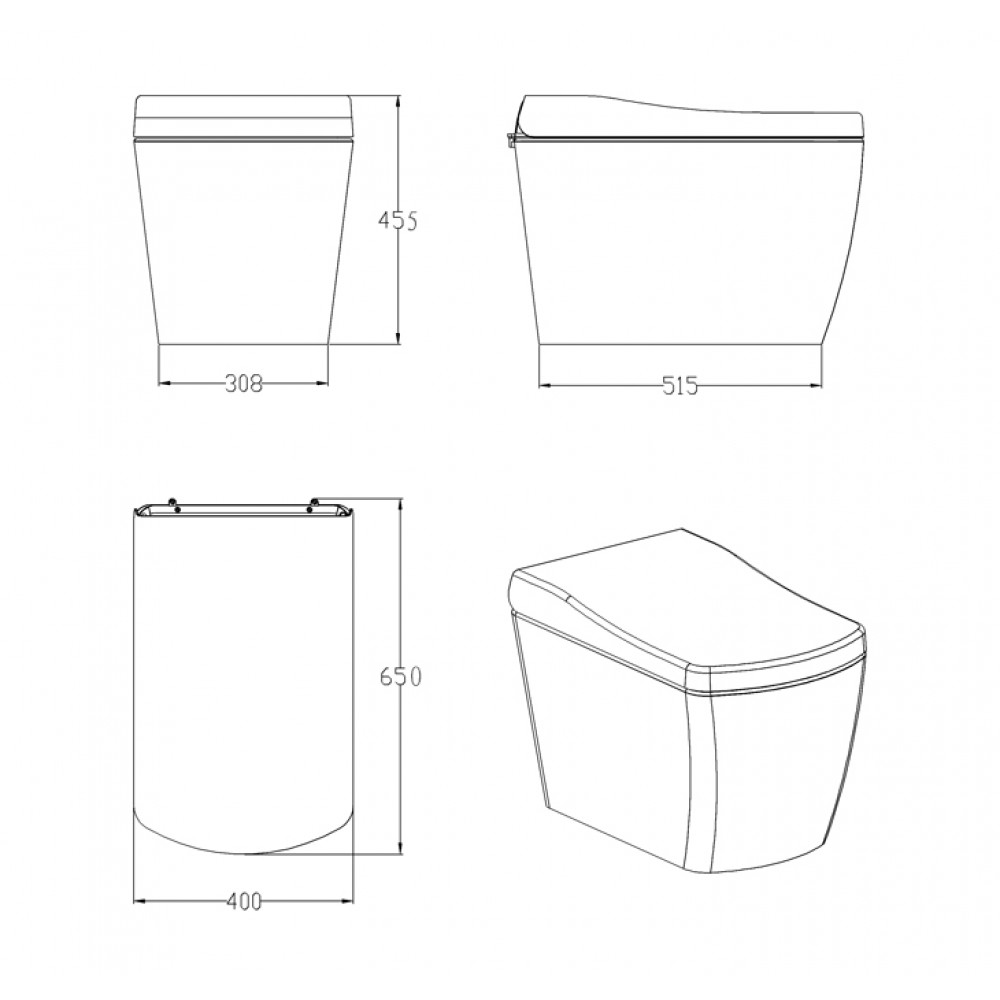 Умный унитаз YouSmart Intelligent Toilet White (S300) 400мм